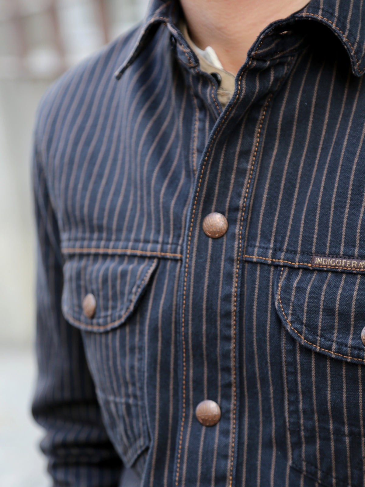 Indigofera Copeland Shirt – Sable Stripe (6670-54-00)