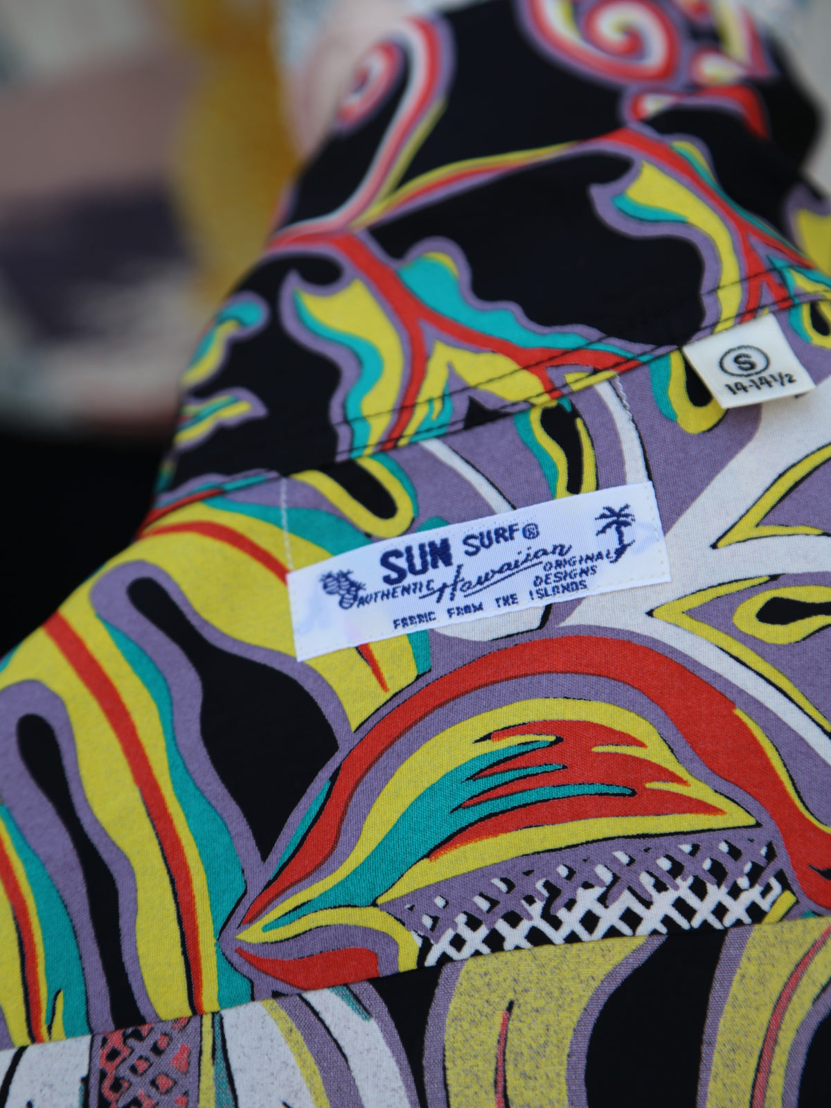 Sugar Cane Sun Surf “Monstera Border” SS Rayon Hawaiian Shirt – Black (SS39622-119)