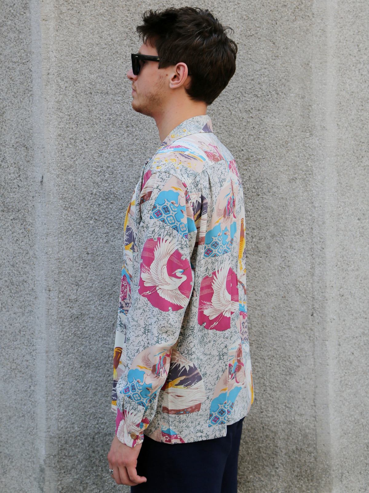 Sun Surf “Japanese Quaint Design” LS Rayon Hawaiian Shirt – Gray (SS29604-115)