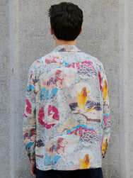 Sun Surf “Japanese Quaint Design” LS Rayon Hawaiian Shirt – Gray (SS29604-115)