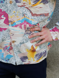 Sun Surf “Japanese Quaint Design” LS Rayon Hawaiian Shirt – Gray (SS29604-115)