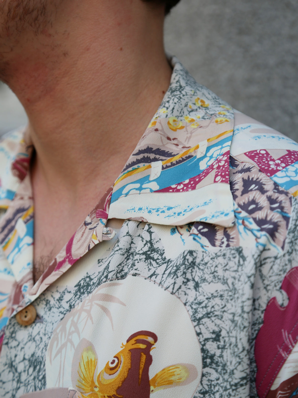 Sun Surf “Japanese Quaint Design” LS Rayon Hawaiian Shirt – Gray (SS29604-115)