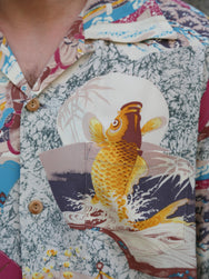 Sun Surf “Japanese Quaint Design” LS Rayon Hawaiian Shirt – Gray (SS29604-115)