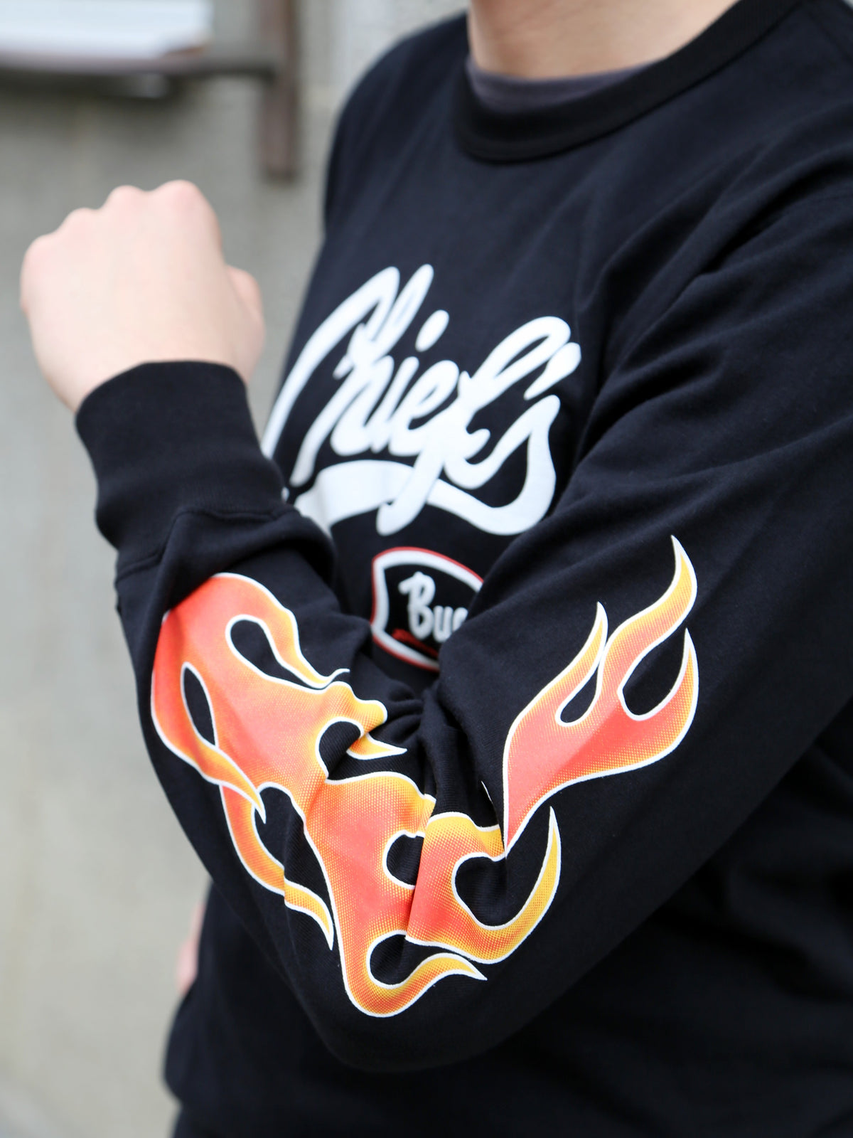 The Real McCoy's Buco LS Chief's Tee – Black/Red (BC26005-303)