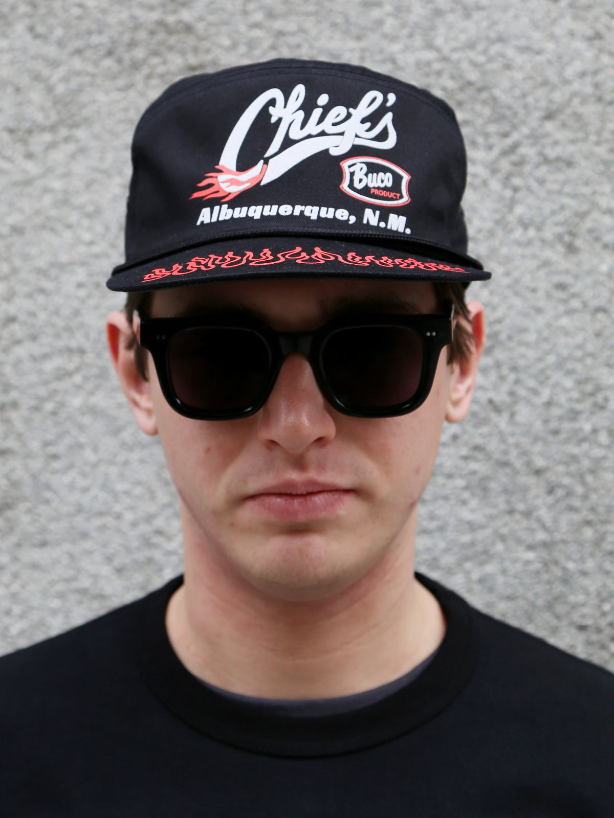The Real McCOY's Buco Rope Chief's Cap – Black/Red (BA26002-303)