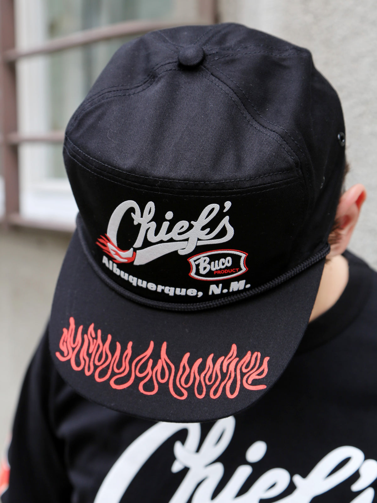 The Real McCOY's Buco Rope Chief's Cap – Black/Red (BA26002-303)