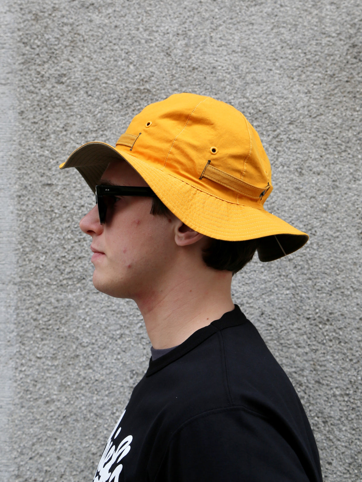 The Real McCOY's Reversible Sun Hat w Adjustable Bend – Olive/Yellow (MA26007-315)