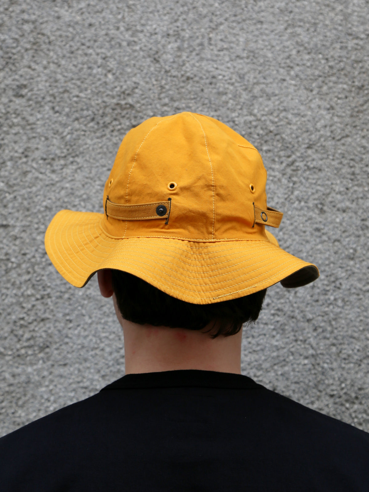 The Real McCOY's Reversible Sun Hat w Adjustable Bend – Olive/Yellow (MA26007-315)