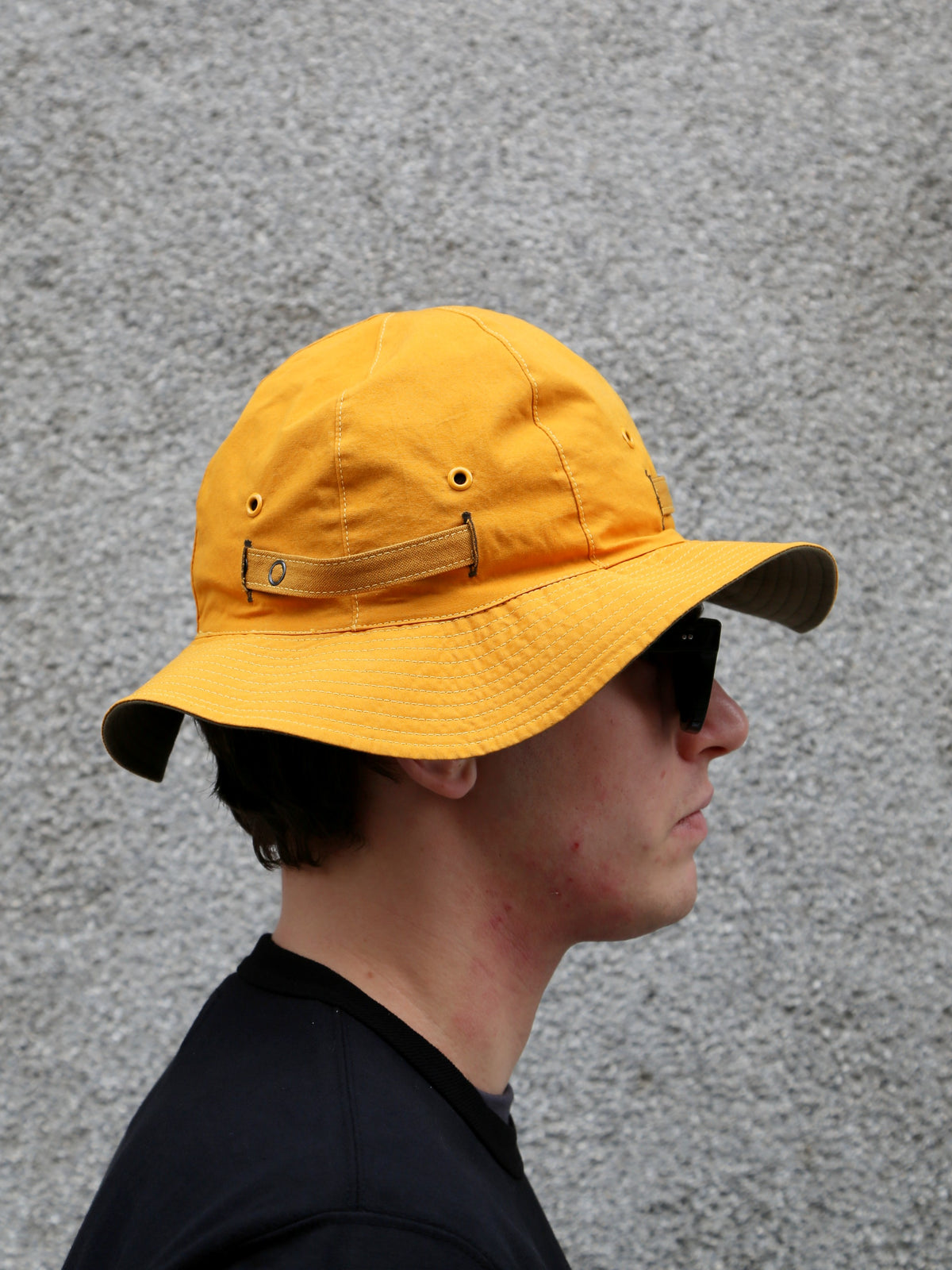 The Real McCOY's Reversible Sun Hat w Adjustable Bend – Olive/Yellow (MA26007-315)