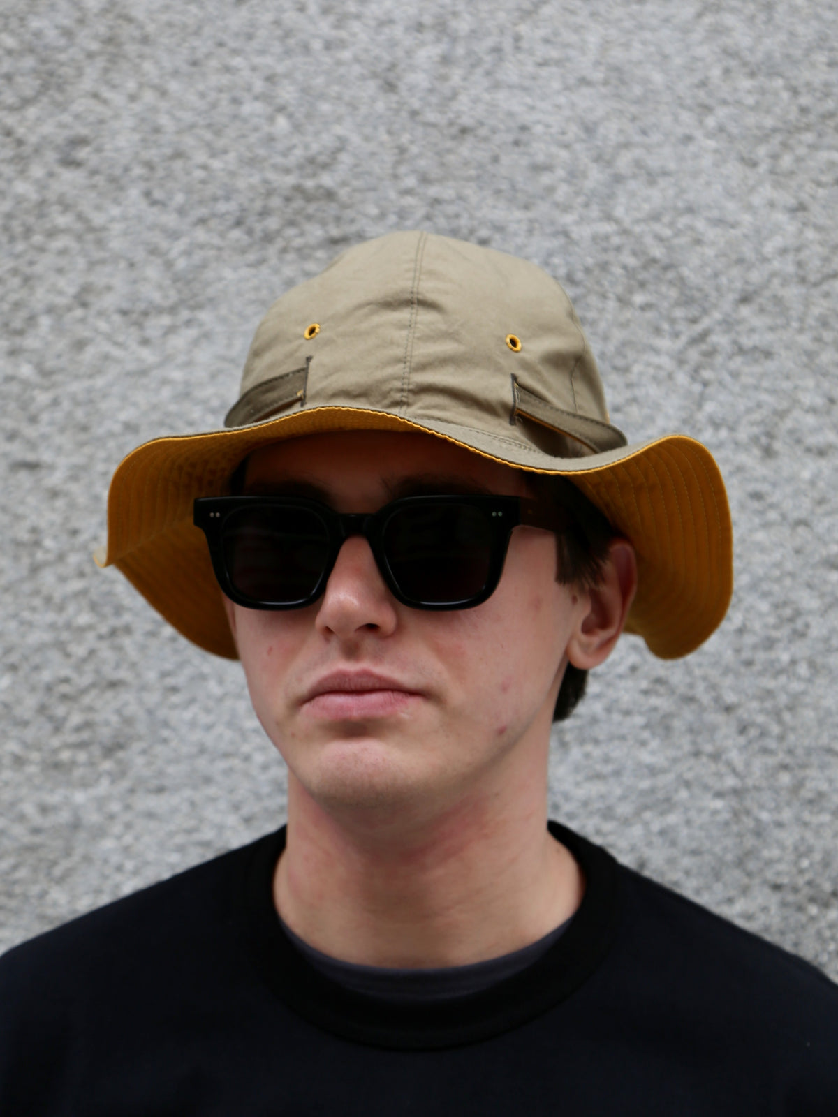 The Real McCOY's Reversible Sun Hat w Adjustable Bend – Olive/Yellow (MA26007-315)