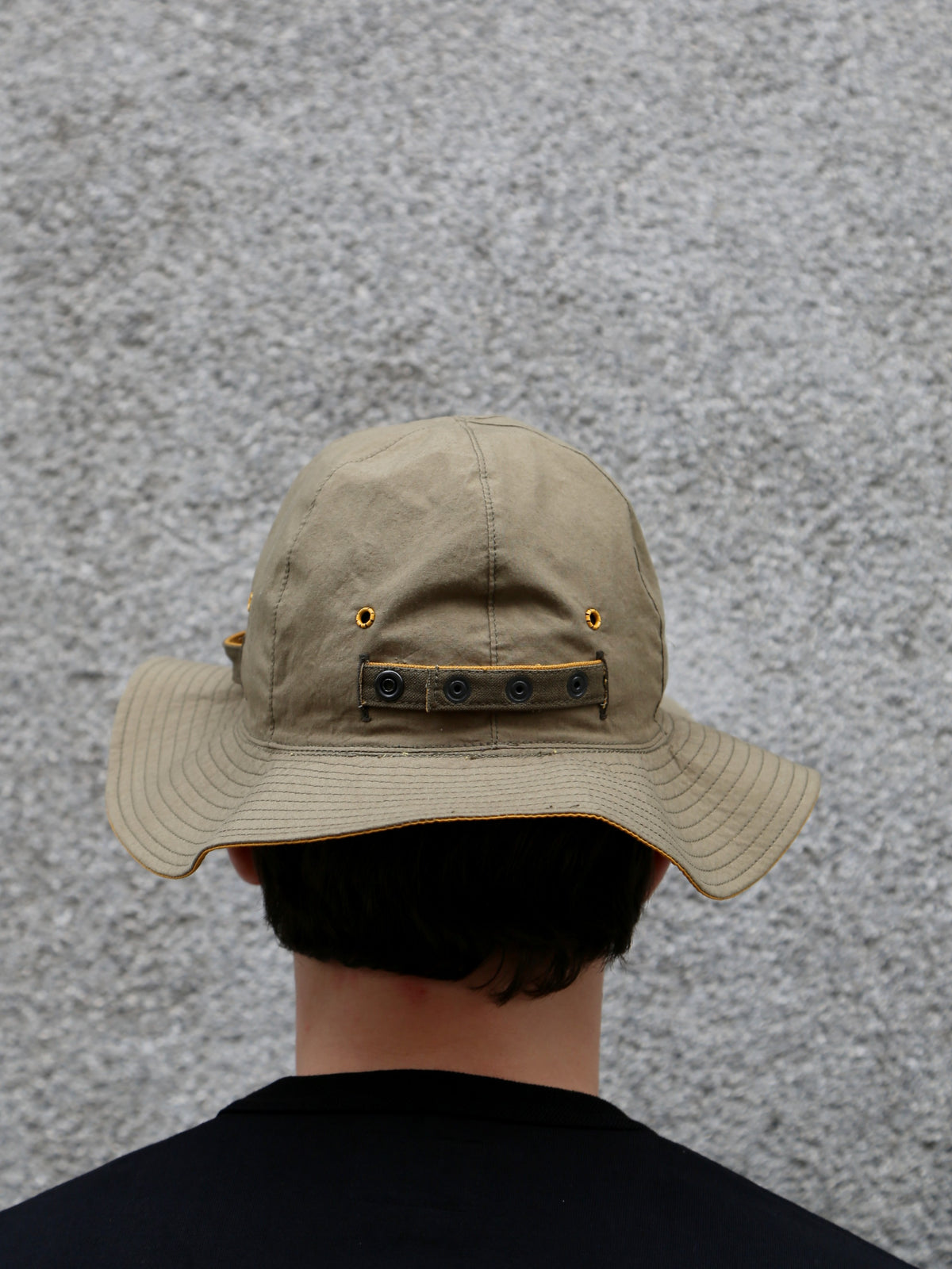 The Real McCOY's Reversible Sun Hat w Adjustable Bend – Olive/Yellow (MA26007-315)