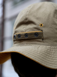 The Real McCOY's Reversible Sun Hat w Adjustable Bend – Olive/Yellow (MA26007-315)