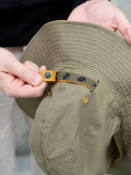 The Real McCOY's Reversible Sun Hat w Adjustable Bend – Olive/Yellow (MA26007-315)