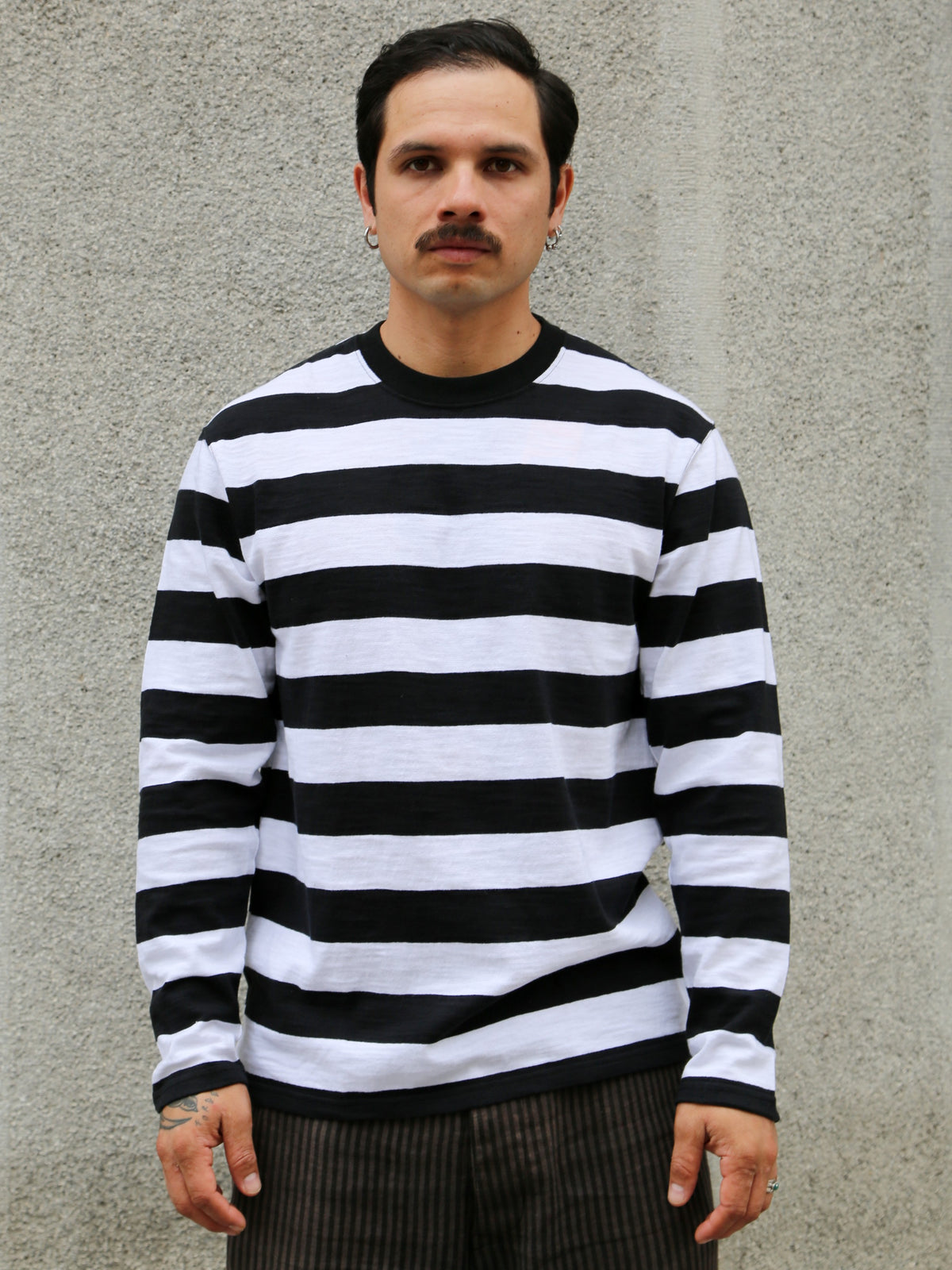 The Real McCOY's Buco Longsleeve Stripe Tee – White (BC24001-010)