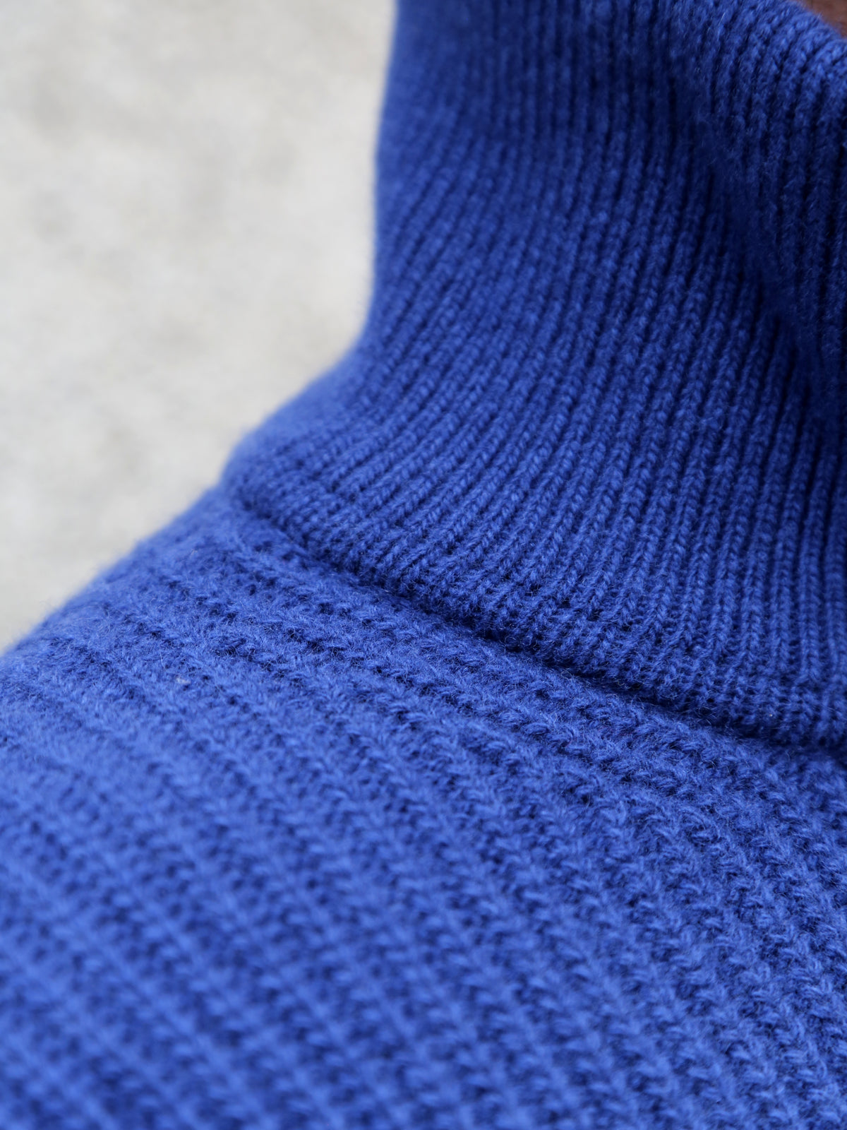 Nudie Jeans August Half Zip Sweater - Royal Blue