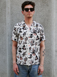 Sugar Cane Star of Holywood Dobby Cotton Open Shirt “The Westerner” – Pink (SH39706-162)