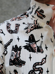 Sugar Cane Star of Holywood Dobby Cotton Open Shirt “The Westerner” – Pink (SH39706-162)