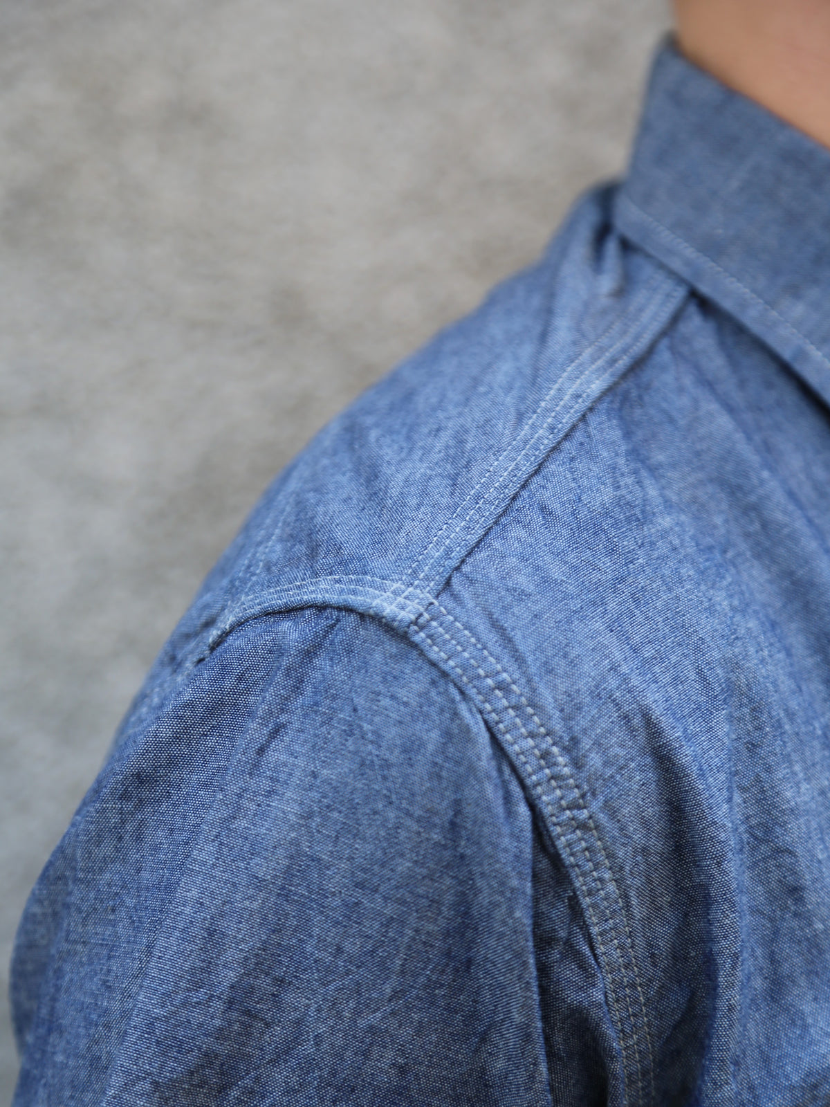Sugar Cane Chambray SS Work Shirt – Blue (SC37941-421)