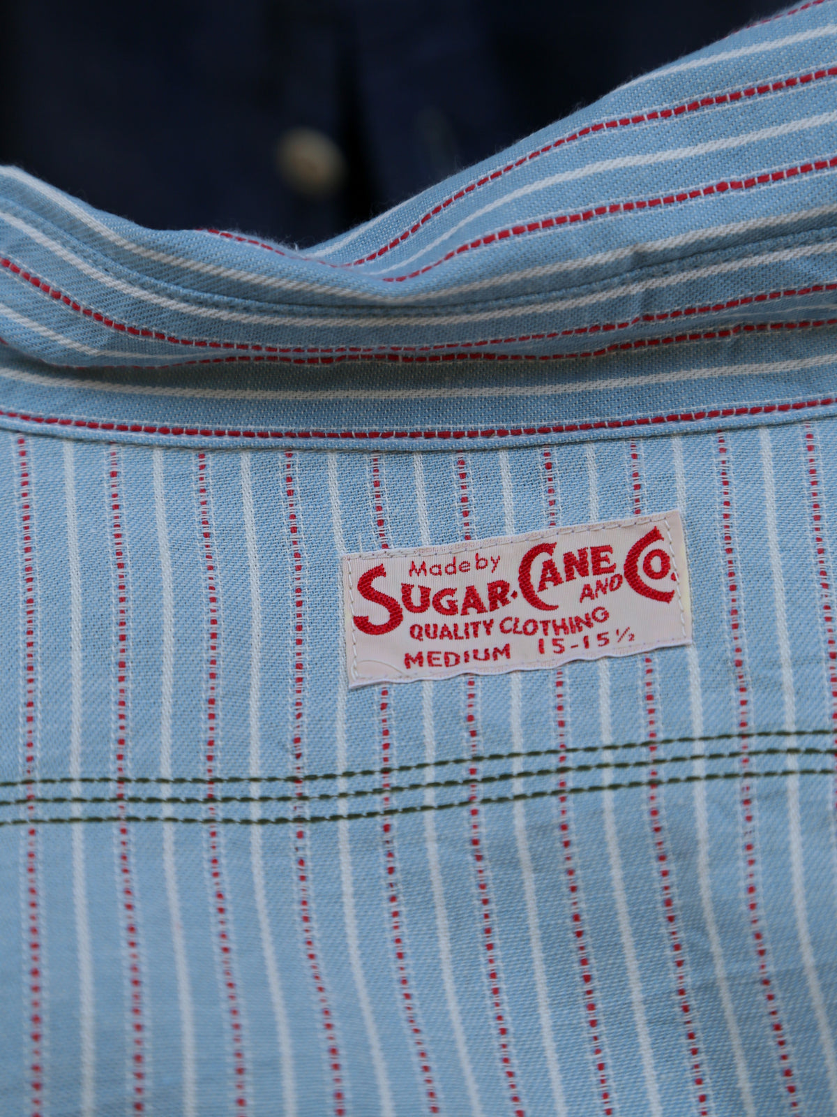 Sugar Cane Dobby Stripe Work Shirt – Blue (SC29146-125)