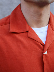 Joe McCoy MS23007 Open Collar Resort S/S Shirt / Summer Corduroy – Salmon
