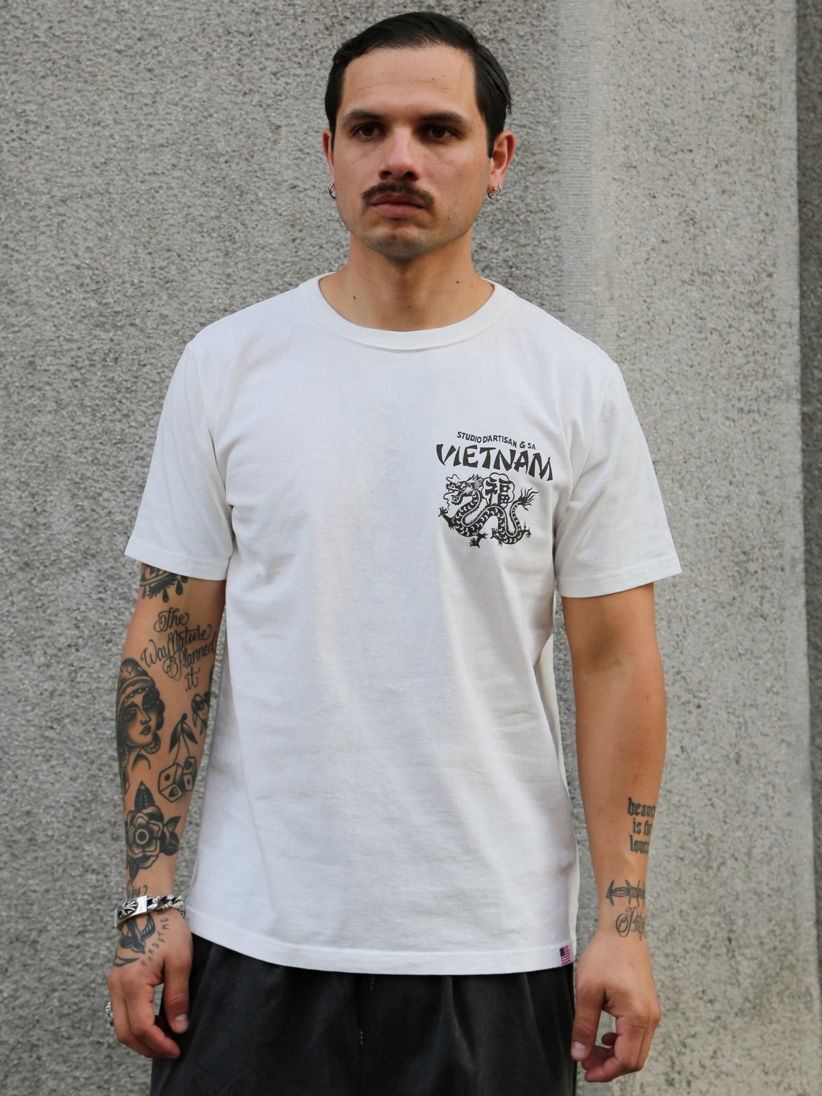 Studio d'Artisan "Vietnam War" Printed Tee – White (8197)