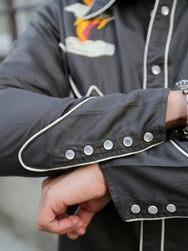 Nudie Jeans Gonzo Western Shirt Sunburns – Black/Brown (140906)