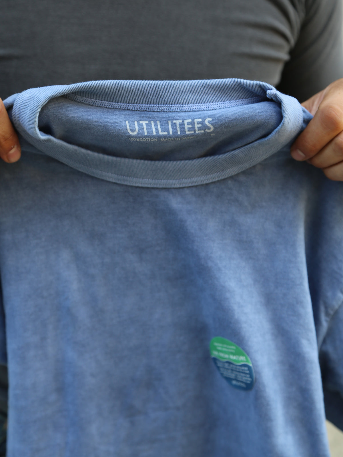 Utilitees 5.5oz Loopwheel Crew Neck T-Shirt – Natural Indigo / White Body (UTIL-NIN)