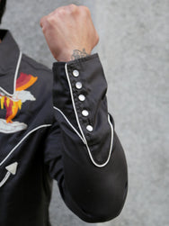 Nudie Jeans Gonzo Western Shirt Sunburns – Black/Brown (140906)