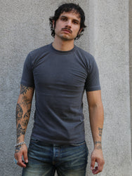 Utilitees 5.5oz Loopwheel Crew Neck T-Shirt – Pigment Dyed Charcoal (UTIL-CHA)