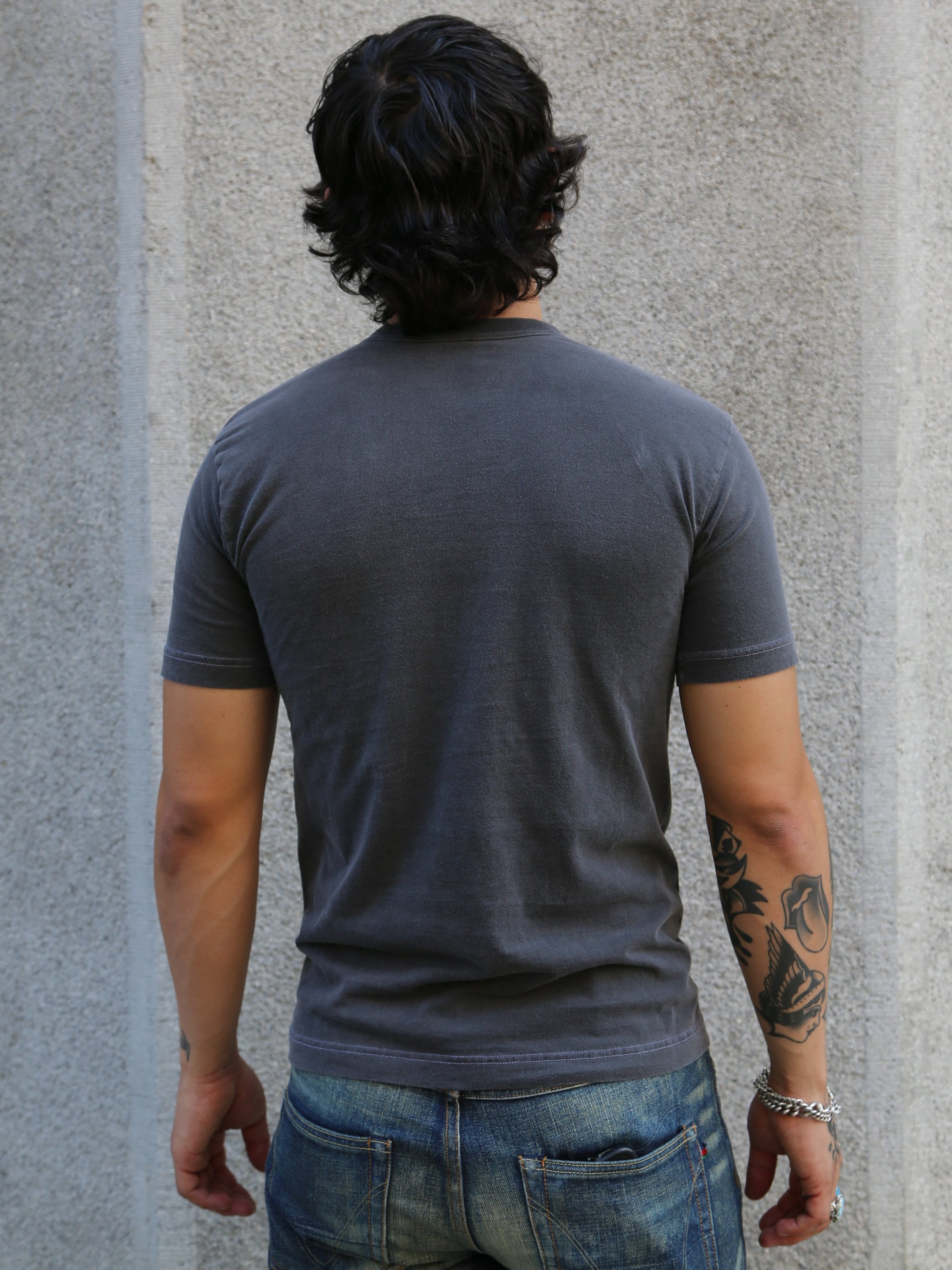 Utilitees 5.5oz Loopwheel Crew Neck T-Shirt – Pigment Dyed Charcoal (UTIL-CHA)
