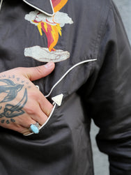 Nudie Jeans Gonzo Western Shirt Sunburns – Black/Brown (140906)