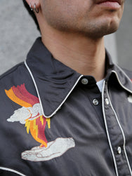 Nudie Jeans Gonzo Western Shirt Sunburns – Black/Brown (140906)