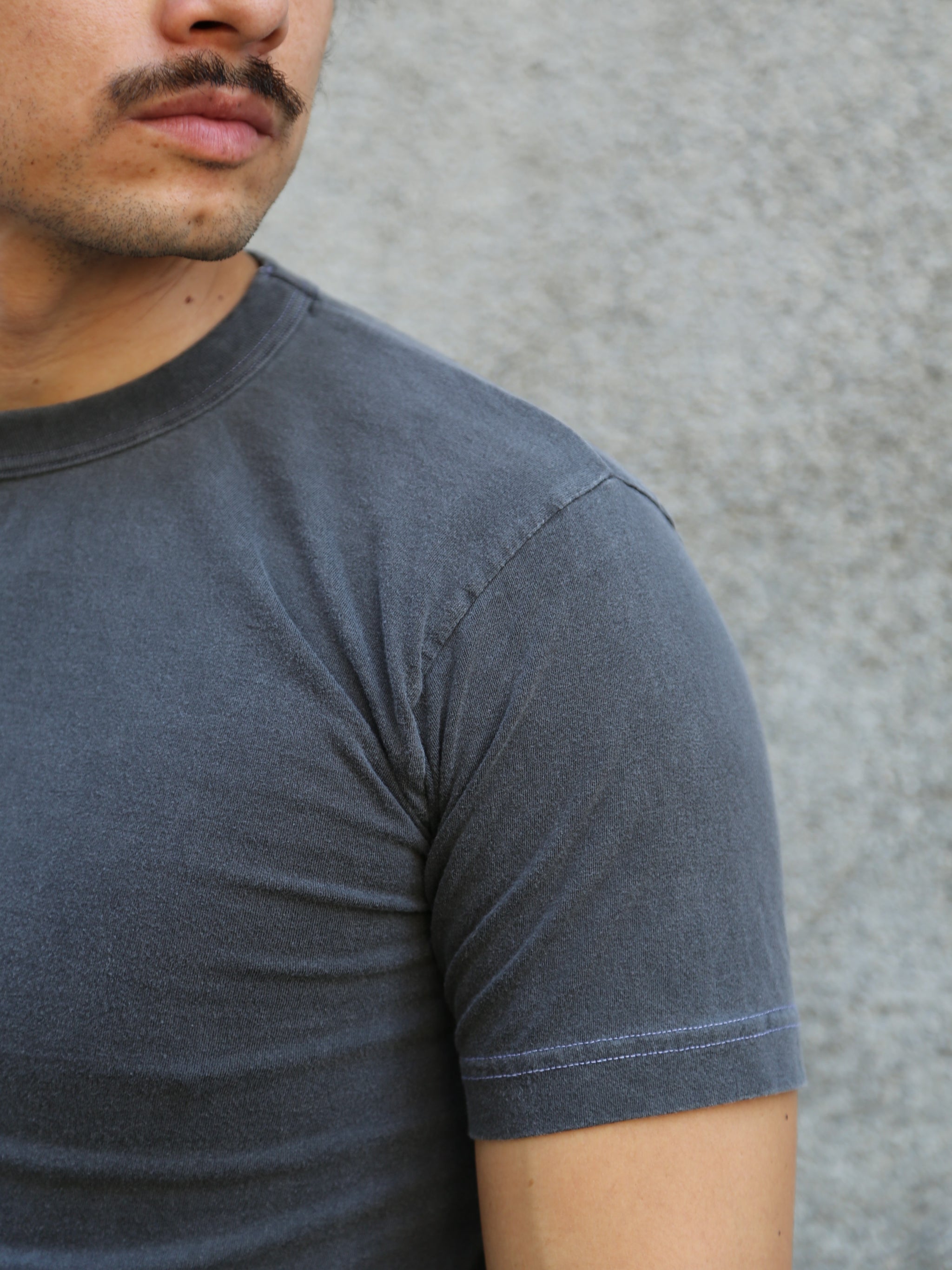Utilitees 5.5oz Loopwheel Crew Neck T-Shirt – Pigment Dyed Charcoal (UTIL-CHA)