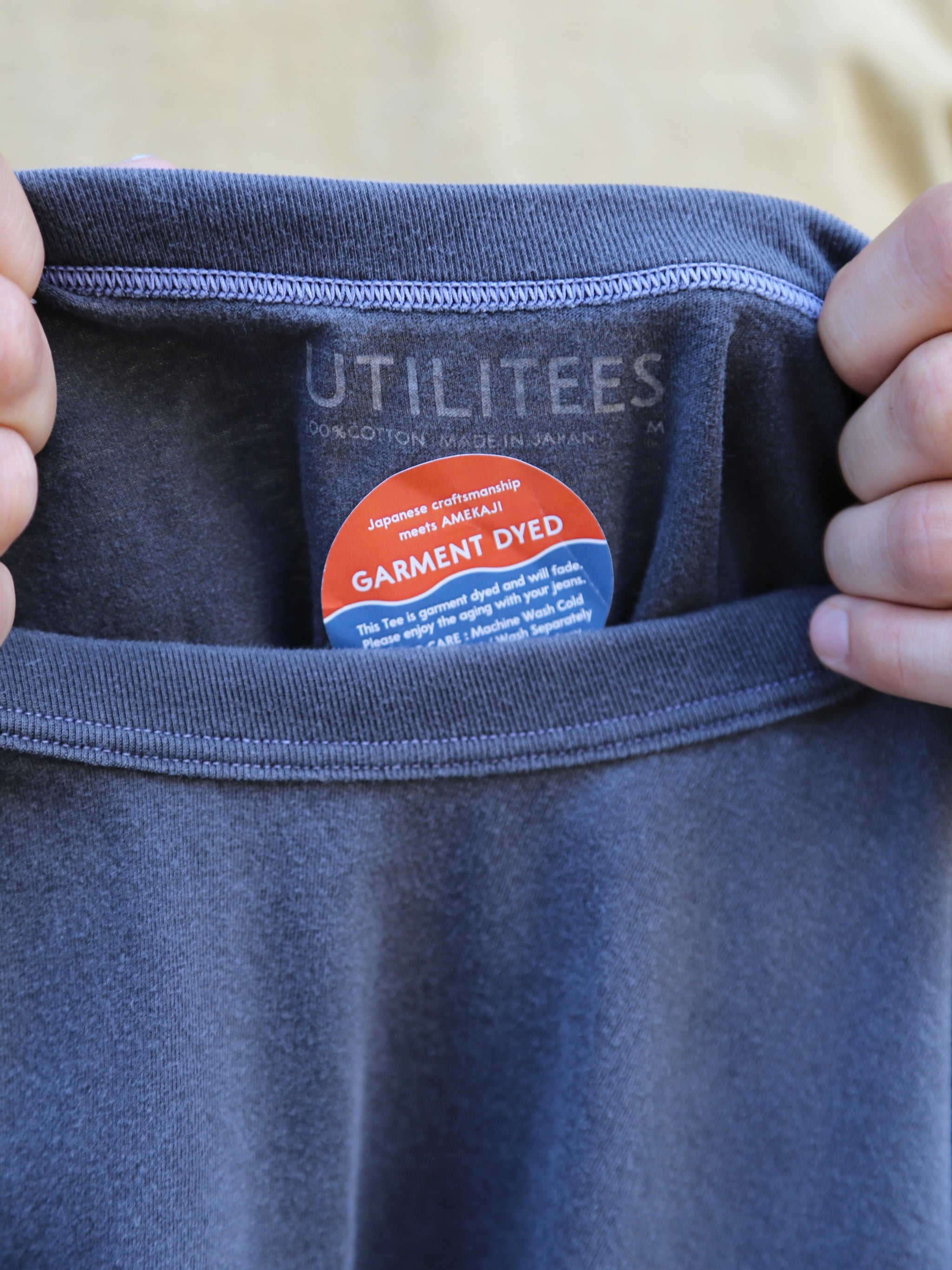 Utilitees 5.5oz Loopwheel Crew Neck T-Shirt – Pigment Dyed Charcoal (UTIL-CHA)