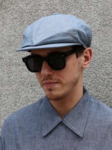 Belafonte Peakyhat Linen Cotton Herringbone – Blue Chambray (26-39)