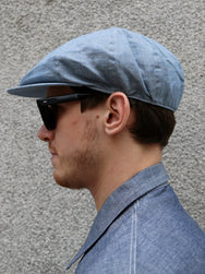 Belafonte Peakyhat Linen Cotton Herringbone – Blue Chambray (26-39)