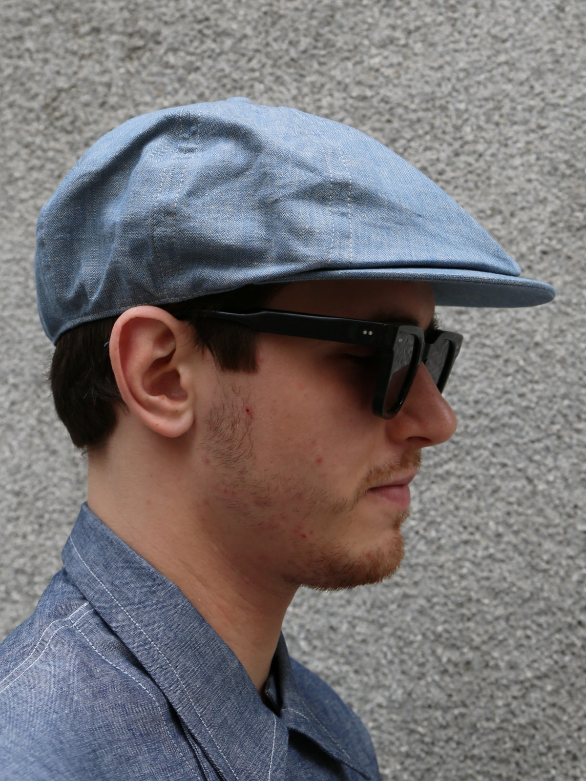 Belafonte Peakyhat Linen Cotton Herringbone – Blue Chambray (26-39)