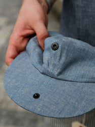 Belafonte Peakyhat Linen Cotton Herringbone – Blue Chambray (26-39)