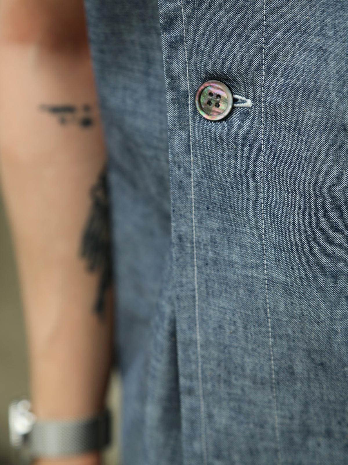 Belafonte Double Breated SS Shirt – Blue Chambray (30-16)