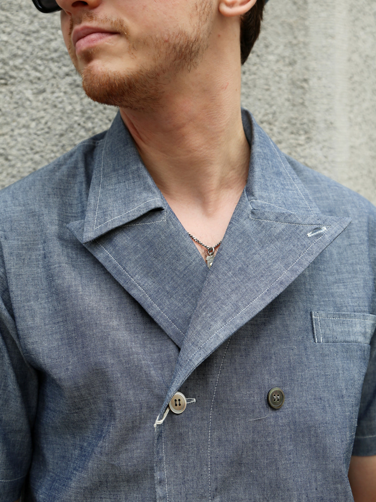 Belafonte Double Breated SS Shirt – Blue Chambray (30-16)