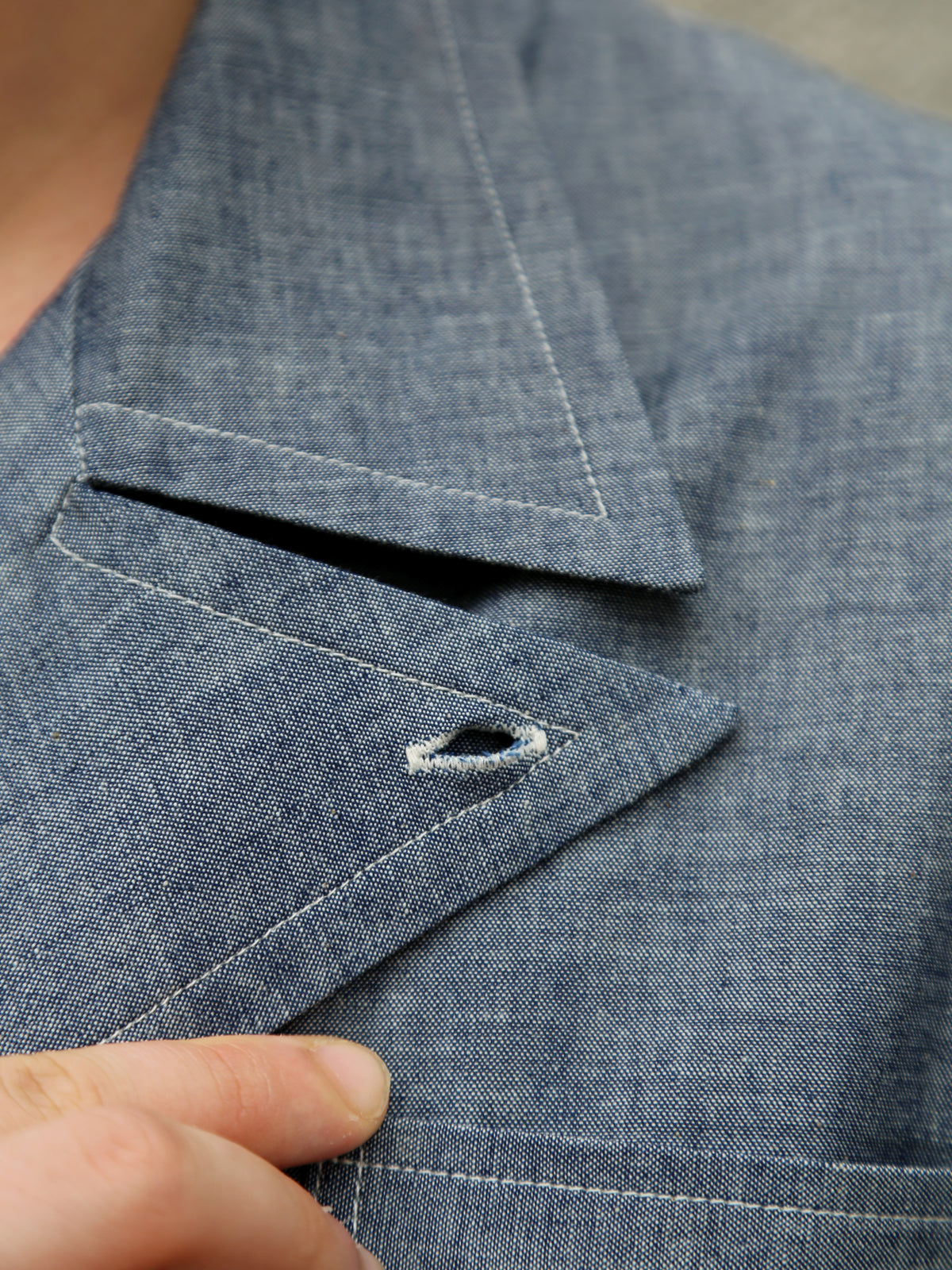 Belafonte Double Breated SS Shirt – Blue Chambray (30-16)