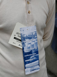 Hermansson Folktrikå Ribbed Henley – Ecru (001)