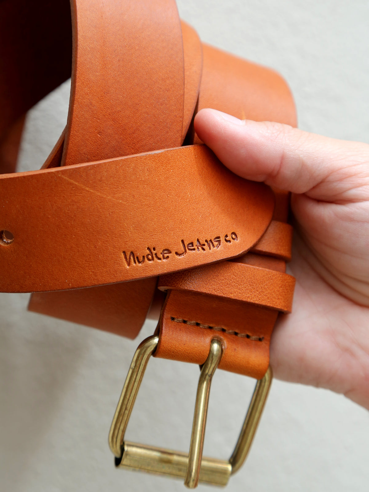 Nudie Jeans Pedersson Leather Belt - Toffee Brown