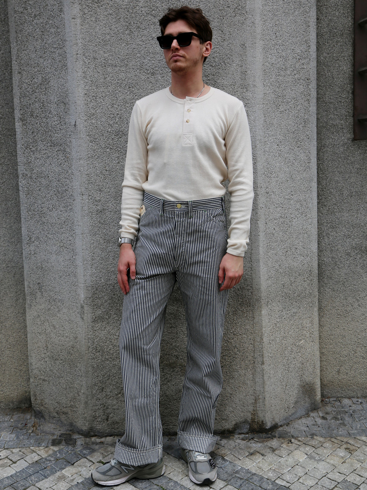 Sugar Cane Hickory Stripe Work Pants – One Wash (SC42496-421)