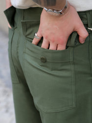 The Real McCoy's Cotton Sateen Men’s Trousers OG-107 – Olive (MP26005-150)