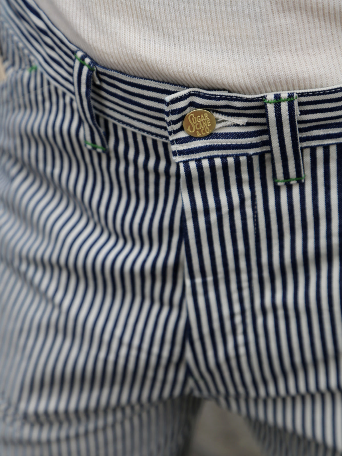 Sugar Cane Hickory Stripe Work Pants – One Wash (SC42496-421)