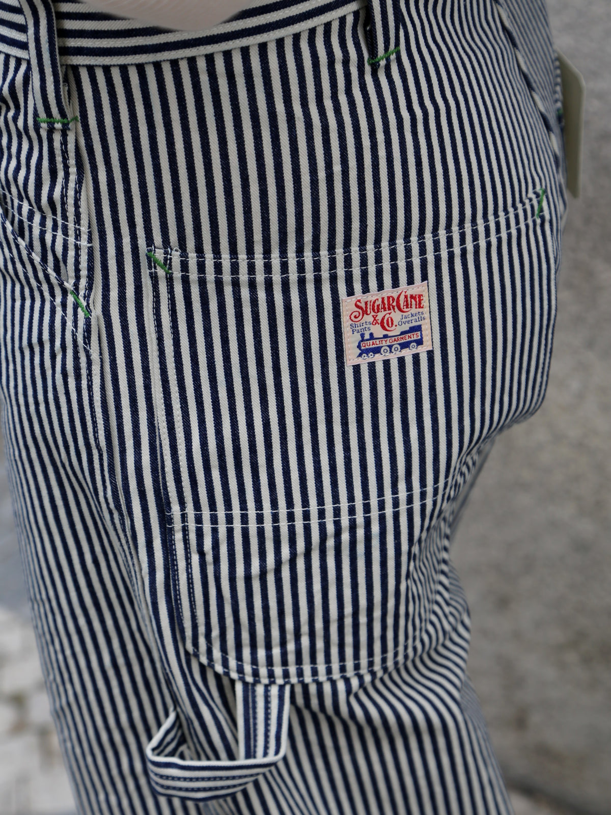 Sugar Cane Hickory Stripe Work Pants – One Wash (SC42496-421)