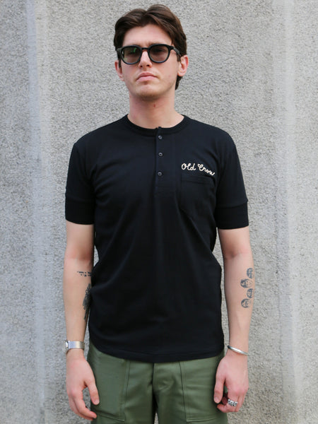 Gladhand MC Serviceman SS Henley Tee – Black (GSV6116)