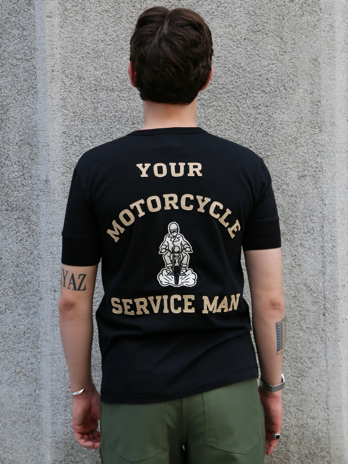 Gladhand MC Serviceman SS Henley Tee – Black (GSV6116)