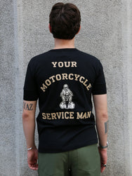 Gladhand MC Serviceman SS Henley Tee – Black (GSV6116)